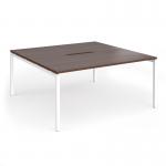 Connex Goal-Post 1600 x 1600 x 725mm Back to Back Desk (2 x 1600mm) - White Frame Walnut Top GCO1616-WH-W