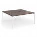 Connex Goal-Post 1600 x 1600 x 725mm Back to Back Desk (2 x 1600mm) - White Frame Walnut Top GCO1616-WH-W