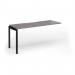 Connex Goal-Post 1600 x 600 x 725mm Single Add On Bay - Black Frame Grey Oak Top GCO166-AB-K-GO