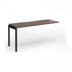 Connex Goal-Post 1600 x 600 x 725mm Single Add On Bay - Black Frame Walnut Top GCO166-AB-K-W