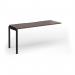 Connex Goal-Post 1600 x 600 x 725mm Single Add On Bay - Black Frame Walnut Top GCO166-AB-K-W