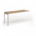 Connex Goal-Post 1600 x 600 x 725mm Single Add On Bay - Silver Frame Beech Top GCO166-AB-S-B