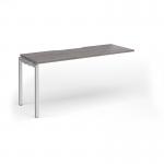 Connex Goal-Post 1600 x 600 x 725mm Single Add On Bay - Silver Frame Grey Oak Top GCO166-AB-S-GO