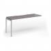 Connex Goal-Post 1600 x 600 x 725mm Single Add On Bay - Silver Frame Grey Oak Top GCO166-AB-S-GO