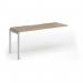Connex Goal-Post 1600 x 600 x 725mm Single Add On Bay - Silver Frame Kendal Oak Top GCO166-AB-S-KO