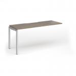 Connex Goal-Post 1600 x 600 x 725mm Single Add On Bay - Silver Frame Nebraska Oak Top GCO166-AB-S-NO