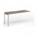 Connex Goal-Post 1600 x 600 x 725mm Single Add On Bay - Silver Frame Nebraska Oak Top GCO166-AB-S-NO