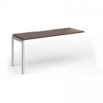 Connex Goal-Post 1600 x 600 x 725mm Single Add On Bay - Silver Frame Walnut Top GCO166-AB-S-W