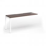 Connex Goal-Post 1600 x 600 x 725mm Single Add On Bay - White Frame Walnut Top GCO166-AB-WH-W