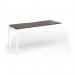 Connex Goal-Post 1600 x 600 x 725mm Single Add On Bay - White Frame Walnut Top GCO166-AB-WH-W