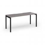 Connex Goal-Post 1600 x 600 x 725mm Single Desk - Black Frame Grey Oak Top GCO166-K-GO