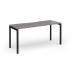 Connex Goal-Post 1600 x 600 x 725mm Single Desk - Black Frame Grey Oak Top GCO166-K-GO