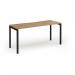 Connex Goal-Post 1600 x 600 x 725mm Single Desk - Black Frame Oak Top GCO166-K-O