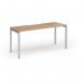 Connex Goal-Post 1600 x 600 x 725mm Single Desk - Silver Frame Beech Top GCO166-S-B