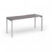 Connex Goal-Post 1600 x 600 x 725mm Single Desk - Silver Frame Grey Oak Top GCO166-S-GO