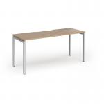 Connex Goal-Post 1600 x 600 x 725mm Single Desk - Silver Frame Kendal Oak Top GCO166-S-KO