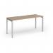 Connex Goal-Post 1600 x 600 x 725mm Single Desk - Silver Frame Kendal Oak Top GCO166-S-KO