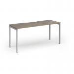 Connex Goal-Post 1600 x 600 x 725mm Single Desk - Silver Frame Nebraska Oak Top GCO166-S-NO
