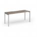 Connex Goal-Post 1600 x 600 x 725mm Single Desk - Silver Frame Nebraska Oak Top GCO166-S-NO