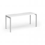 Connex Goal-Post 1600 x 600 x 725mm Single Desk - Silver Frame White Top GCO166-S-WH