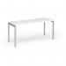 Connex Goal-Post 1600 x 600 x 725mm Single Desk - Silver Frame White Top GCO166-S-WH