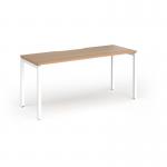 Connex Goal-Post 1600 x 600 x 725mm Single Desk - White Frame Beech Top GCO166-WH-B