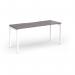 Connex Goal-Post 1600 x 600 x 725mm Single Desk - White Frame Grey Oak Top GCO166-WH-GO