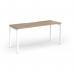Connex Goal-Post 1600 x 600 x 725mm Single Desk - White Frame Kendal Oak Top GCO166-WH-KO