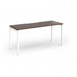 Connex Goal-Post 1600 x 600 x 725mm Single Desk - White Frame Walnut Top GCO166-WH-W