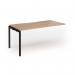 Connex Goal-Post 1600 x 800 x 725mm Single Add On Bay - Black Frame Beech Top GCO168-AB-K-B