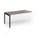 Connex Goal-Post 1600 x 800 x 725mm Single Add On Bay - Black Frame Grey Oak Top GCO168-AB-K-GO