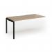 Connex Goal-Post 1600 x 800 x 725mm Single Add On Bay - Black Frame Kendal Oak Top GCO168-AB-K-KO