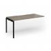 Connex Goal-Post 1600 x 800 x 725mm Single Add On Bay - Black Frame Nebraska Oak Top GCO168-AB-K-NO