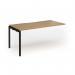 Connex Goal-Post 1600 x 800 x 725mm Single Add On Bay - Black Frame Oak Top GCO168-AB-K-O