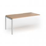 Connex Goal-Post 1600 x 800 x 725mm Single Add On Bay - Silver Frame Beech Top GCO168-AB-S-B