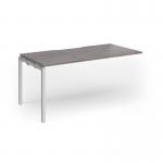 Connex Goal-Post 1600 x 800 x 725mm Single Add On Bay - Silver Frame Grey Oak Top GCO168-AB-S-GO