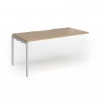 Connex Goal-Post 1600 x 800 x 725mm Single Add On Bay - Silver Frame Kendal Oak Top GCO168-AB-S-KO
