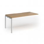 Connex Goal-Post 1600 x 800 x 725mm Single Add On Bay - Silver Frame Oak Top GCO168-AB-S-O