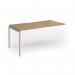 Connex Goal-Post 1600 x 800 x 725mm Single Add On Bay - Silver Frame Oak Top GCO168-AB-S-O