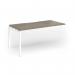 Connex Goal-Post 1600 x 800 x 725mm Single Add On Bay - White Frame Nebraska Oak Top GCO168-AB-WH-NO