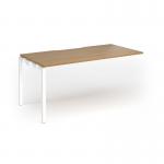 Connex Goal-Post 1600 x 800 x 725mm Single Add On Bay - White Frame Oak Top GCO168-AB-WH-O