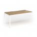 Connex Goal-Post 1600 x 800 x 725mm Single Add On Bay - White Frame Oak Top GCO168-AB-WH-O
