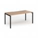 Connex Goal-Post 1600 x 800 x 725mm Single Desk - Black Frame Beech Top GCO168-K-B