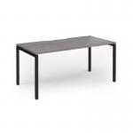 Connex Goal-Post 1600 x 800 x 725mm Single Desk - Black Frame Grey Oak Top GCO168-K-GO