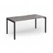 Connex Goal-Post 1600 x 800 x 725mm Single Desk - Black Frame Grey Oak Top GCO168-K-GO