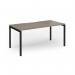 Connex Goal-Post 1600 x 800 x 725mm Single Desk - Black Frame Nebraska Oak Top GCO168-K-NO