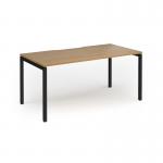 Connex Goal-Post 1600 x 800 x 725mm Single Desk - Black Frame Oak Top GCO168-K-O