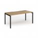 Connex Goal-Post 1600 x 800 x 725mm Single Desk - Black Frame Oak Top GCO168-K-O