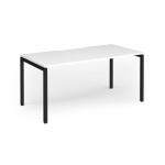 Connex Goal-Post 1600 x 800 x 725mm Single Desk - Black Frame White Top GCO168-K-WH