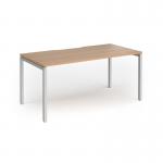 Connex Goal-Post 1600 x 800 x 725mm Single Desk - Silver Frame Beech Top GCO168-S-B